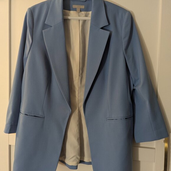 Sky Blue Open Blazer - Picture 1 of 6
